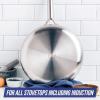imageBlue Diamond Cookware TriPly Stainless Steel Ceramic Nonstick 375QT Saute Pan Jumbo Cooker with Lid PFASFree Multi Clad Induction Dishwasher Safe Oven Safe SilverSaute Pan