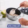 imageBlue Diamond Cookware TriPly Stainless Steel Ceramic Nonstick 375QT Saute Pan Jumbo Cooker with Lid PFASFree Multi Clad Induction Dishwasher Safe Oven Safe SilverSaucepan