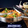 imageBlue Diamond Cookware TriPly Stainless Steel Ceramic Nonstick 375QT Saute Pan Jumbo Cooker with Lid PFASFree Multi Clad Induction Dishwasher Safe Oven Safe SilverSaute Pan