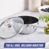 imageBlue Diamond Cookware TriPly Stainless Steel Ceramic Nonstick 375QT Saute Pan Jumbo Cooker with Lid PFASFree Multi Clad Induction Dishwasher Safe Oven Safe SilverSaucepan