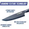 imageBlue Diamond Sharp Stone Nonstick Stainless Steel Cutlery 3 Piece Set including Chef Serrated and Pairing Knives with Covers Diamond Texture Blade Dishwasher Safe Blue3 Piece Chefs Knife Set