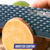 imageBlue Diamond Sharp Stone Nonstick Stainless Steel Cutlery 7quot Santoku Knife with Cover Diamond Texture Blade Dishwasher Safe Knives Blue