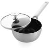 imageBlue Diamond Cookware TriPly Stainless Steel Ceramic Nonstick 375QT Saute Pan Jumbo Cooker with Lid PFASFree Multi Clad Induction Dishwasher Safe Oven Safe SilverSaucepan