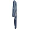 imageBlue Diamond Sharp Stone Nonstick Stainless Steel Cutlery 7quot Santoku Knife with Cover Diamond Texture Blade Dishwasher Safe Knives Blue