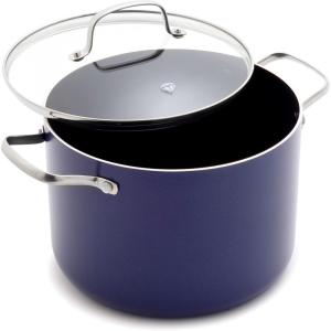 imageBlue Diamond Cookware 2QT Saucepan Pot with Lid Diamond Infused Ceramic Nonstick PFAS and PFOAFree Dishwasher Safe Oven Safe Durable Versatile Easy Clean Even Heating Blue8 QT Stockpot with Lid