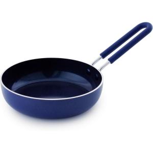 imageBlue Diamond Cookware Mini Egg Fry Pan Skillet Diamond Infused Healthy Ceramic Nonstick PFAS ampamp PFOAFree Dishwasher Safe Oven Safe Even Heating Easy Clean Warp Control BlueBlue