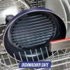 imageBlue Diamond 11quot Grill Genie Pan Diamond Infused Ceramic Nonstick with Lid PFOA and PFASFree Dishwasher ampamp Oven Safe Durable Cookware for Indoor Grilling Searing Versatile Cooking Blue11 Grill Genie Pan with Lid