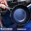 imageBlue Diamond 11quot Grill Genie Pan Diamond Infused Ceramic Nonstick with Lid PFOA and PFASFree Dishwasher ampamp Oven Safe Durable Cookware for Indoor Grilling Searing Versatile Cooking Blue11 Grill Pan