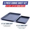 imageBlue Diamond 2Piece Half and Quarter Baking Sheet Set NonToxic PFAS ampamp PFOAFree Diamond Infused Ceramic Nonstick Oven ampamp Freezer Safe Dishwasher Safe Even Heating Metal Utensil Safe Blue2 Piece Half and Quarter Baking Sheet