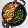 imageBlue Diamond Ceramic Nonstick 3in1 4QT Multifunction Electric Skillet Grill and Food Steamer with Glass Lid Dishwasher Safe Parts Adjustable Temperature Control PFASFree Blue55QT Hot Pot
