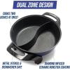 imageBlue Diamond Ceramic Nonstick 3in1 4QT Multifunction Electric Skillet Grill and Food Steamer with Glass Lid Dishwasher Safe Parts Adjustable Temperature Control PFASFree Blue55QT Hot Pot