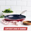 imageBlue Diamond Cookware 10quot Frying Pan Skillet Diamond Infused Healthy Ceramic Nonstick PFAS and PFOAFree Dishwasher and Oven Safe Even Heating Metal Utensil Safe Warp Control Base Red