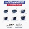 imageBlue Diamond Cookware 95quot ampamp 11quot Frying Pan Skillet Set Diamond Infused Ceramic Healthy Nonstick PFAS ampamp PFOAFree Dishwasher Safe Oven Safe Even Heating Metal Utensil Safe Warp Control BlueBlue