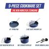 imageBlue Diamond Cookware 95quot ampamp 11quot Frying Pan Skillet Set Diamond Infused Ceramic Healthy Nonstick PFAS ampamp PFOAFree Dishwasher Safe Oven Safe Even Heating Metal Utensil Safe Warp Control BlueBlue