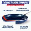 imageBlue Diamond Cookware 95quot ampamp 11quot Frying Pan Skillet Set Diamond Infused Ceramic Healthy Nonstick PFAS ampamp PFOAFree Dishwasher Safe Oven Safe Even Heating Metal Utensil Safe Warp Control BlueBlue