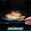 imageBlue Diamond Cookware 95quot ampamp 11quot Frying Pan Skillet Set Diamond Infused Ceramic Healthy Nonstick PFAS ampamp PFOAFree Dishwasher Safe Oven Safe Even Heating Metal Utensil Safe Warp Control BlueGreen