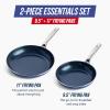 imageBlue Diamond Cookware 95quot ampamp 11quot Frying Pan Skillet Set Diamond Infused Ceramic Healthy Nonstick PFAS ampamp PFOAFree Dishwasher Safe Oven Safe Even Heating Metal Utensil Safe Warp Control BlueBlue