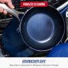 imageBlue Diamond Cookware 95quot ampamp 11quot Frying Pan Skillet Set Diamond Infused Ceramic Healthy Nonstick PFAS ampamp PFOAFree Dishwasher Safe Oven Safe Even Heating Metal Utensil Safe Warp Control BlueBlue