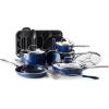 imageBlue Diamond Cookware 95quot ampamp 11quot Frying Pan Skillet Set Diamond Infused Ceramic Healthy Nonstick PFAS ampamp PFOAFree Dishwasher Safe Oven Safe Even Heating Metal Utensil Safe Warp Control BlueBlue