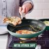 imageBlue Diamond Cookware Diamond Infused Ceramic Nonstick 10quot Frying Pan Skillet with Lid PFASFree Dishwasher Safe Oven Safe GreenGreen
