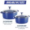 imageBlue Diamond Cookware Diamond Infused Ceramic Nonstick 45QT Dutch Oven with Glass Lid Lightweight Design PFASFree Dishwasher Safe Blue45QT Dutch Oven with Glass Lid