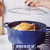 imageBlue Diamond Cookware Diamond Infused Ceramic Nonstick 45QT Dutch Oven with Glass Lid Lightweight Design PFASFree Dishwasher Safe Blue45QT Dutch Oven with Glass Lid