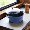 imageBlue Diamond Cookware Diamond Infused Ceramic Nonstick 45QT Dutch Oven with Glass Lid Lightweight Design PFASFree Dishwasher Safe Blue55QT Dutch Oven with Glass Lid