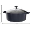 imageBlue Diamond Cookware Diamond Infused Ceramic Nonstick 45QT Dutch Oven with Glass Lid Lightweight Design PFASFree Dishwasher Safe Blue55QT Dutch Oven with Glass Lid