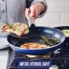 imageBlue Diamond Cookware Diamond Infused Ceramic Nonstick 8quot Frying Pan Skillet Induction PFASFree Dishwasher Safe Oven Safe BlueBlue