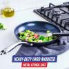 imageBlue Diamond Cookware Hard Anodized Ceramic Nonstick 10quot Frying Pan Skillet PFASFree Dishwasher Safe Oven Safe GreyBlue