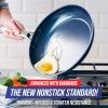 imageBlue Diamond Cookware Hard Anodized Ceramic Nonstick 10quot Frying Pan Skillet PFASFree Dishwasher Safe Oven Safe GreyBlue