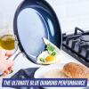 imageBlue Diamond Cookware Hard Anodized Ceramic Nonstick 10quot Frying Pan Skillet PFASFree Dishwasher Safe Oven Safe GreyBlue