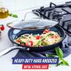 imageBlue Diamond Cookware Hard Anodized Ceramic Nonstick 10quot Frying Pan Skillet PFASFree Dishwasher Safe Oven Safe GreyBlue