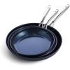 imageBlue Diamond Cookware Hard Anodized Ceramic Nonstick 10quot Frying Pan Skillet PFASFree Dishwasher Safe Oven Safe GreyBlue