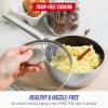 imageBlue Diamond Cookware TriPly Stainless Steel Ceramic Nonstick 7 Piece Cookware Pots and Pans Set PFASFree Multi Clad Induction Dishwasher Safe Oven Safe Silver15 Piece Cookware Pots and Pans Set