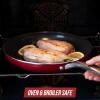 imageBlue Diamond Frying Pan 8 Skillet Diamond Infused Healthy Ceramic Nonstick PFAS and PFOAFree Dishwasher and Oven Safe Even Heating Metal Utensil Safe Warp Control Base BlueRed