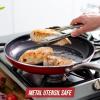 imageBlue Diamond Frying Pan 8 Skillet Diamond Infused Healthy Ceramic Nonstick PFAS and PFOAFree Dishwasher and Oven Safe Even Heating Metal Utensil Safe Warp Control Base BlueRed