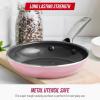 imageBlue Diamond Frying Pan 8 Skillet Diamond Infused Healthy Ceramic Nonstick PFAS and PFOAFree Dishwasher and Oven Safe Even Heating Metal Utensil Safe Warp Control Base BluePink