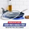 imageBlue Diamond Frying Pan 8 Skillet Diamond Infused Healthy Ceramic Nonstick PFAS and PFOAFree Dishwasher and Oven Safe Even Heating Metal Utensil Safe Warp Control Base BlueBlue