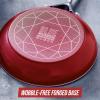 imageBlue Diamond Frying Pan 8 Skillet Diamond Infused Healthy Ceramic Nonstick PFAS and PFOAFree Dishwasher and Oven Safe Even Heating Metal Utensil Safe Warp Control Base BlueRed