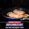 imageBlue Diamond Frying Pan 8 Skillet Diamond Infused Healthy Ceramic Nonstick PFAS and PFOAFree Dishwasher and Oven Safe Even Heating Metal Utensil Safe Warp Control Base BlueBlue