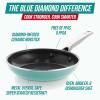 imageBlue Diamond Frying Pan 8 Skillet Diamond Infused Healthy Ceramic Nonstick PFAS and PFOAFree Dishwasher and Oven Safe Even Heating Metal Utensil Safe Warp Control Base BlueTurquoise