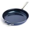 imageBlue Diamond Frying Pan 8 Skillet Diamond Infused Healthy Ceramic Nonstick PFAS and PFOAFree Dishwasher and Oven Safe Even Heating Metal Utensil Safe Warp Control Base BlueBlue