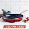 imageBlue Diamond Frying Pan 8 Skillet Diamond Infused Healthy Ceramic Nonstick PFAS and PFOAFree Dishwasher and Oven Safe Even Heating Metal Utensil Safe Warp Control Base BlueRed