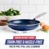 imageBlue Diamond Frying Pan 8 Skillet Diamond Infused Healthy Ceramic Nonstick PFAS and PFOAFree Dishwasher and Oven Safe Even Heating Metal Utensil Safe Warp Control Base BlueBlue