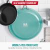 imageBlue Diamond Frying Pan 8 Skillet Diamond Infused Healthy Ceramic Nonstick PFAS and PFOAFree Dishwasher and Oven Safe Even Heating Metal Utensil Safe Warp Control Base BlueTurquoise