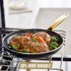 imageBlue Diamond Frying Pan 8 Skillet Diamond Infused Healthy Ceramic Nonstick PFAS and PFOAFree Dishwasher and Oven Safe Even Heating Metal Utensil Safe Warp Control Base BlueBlack
