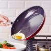 imageBlue Diamond Frying Pan 8 Skillet Diamond Infused Healthy Ceramic Nonstick PFAS and PFOAFree Dishwasher and Oven Safe Even Heating Metal Utensil Safe Warp Control Base BlueRed