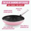 imageBlue Diamond Frying Pan 8 Skillet Diamond Infused Healthy Ceramic Nonstick PFAS and PFOAFree Dishwasher and Oven Safe Even Heating Metal Utensil Safe Warp Control Base BluePink