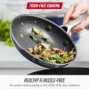 imageBlue Diamond Frying Pan 8 Skillet Diamond Infused Healthy Ceramic Nonstick PFAS and PFOAFree Dishwasher and Oven Safe Even Heating Metal Utensil Safe Warp Control Base BlueGray
